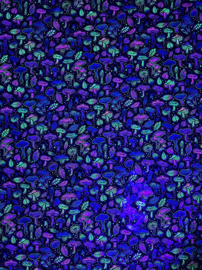 Neon Mushrooms - Stretchy Lining Fabric