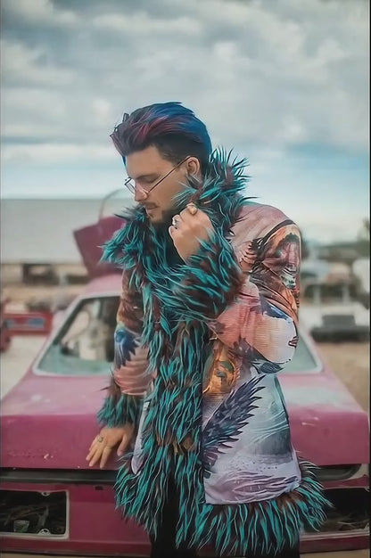 Blue Dharma Dragon Fur Coat