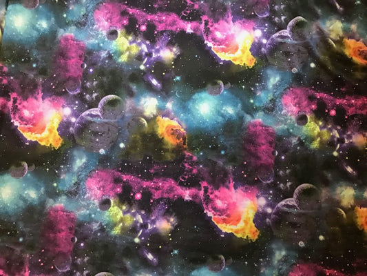 Purple Space - Stretchy Lining Fabric