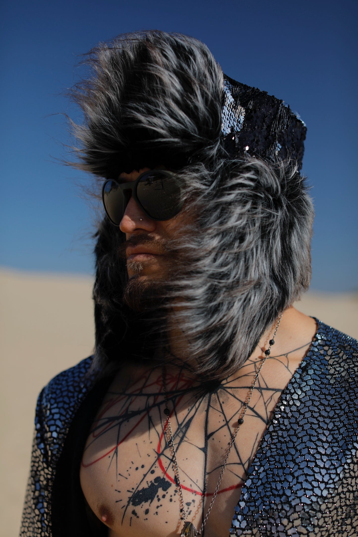 Silver Aviator Earflap Hat Men